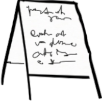 Conversation Corner blackboard